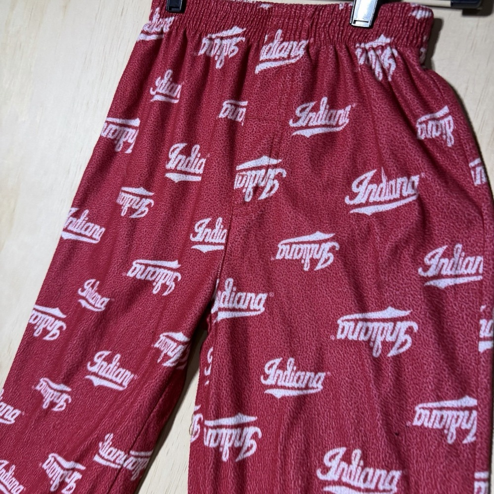 Indiana Hoosiers Kids Size 7 Red Pajama Pants NCAA Logo Fleece Lounge Sleep GEN2 - Picture 3 of 9